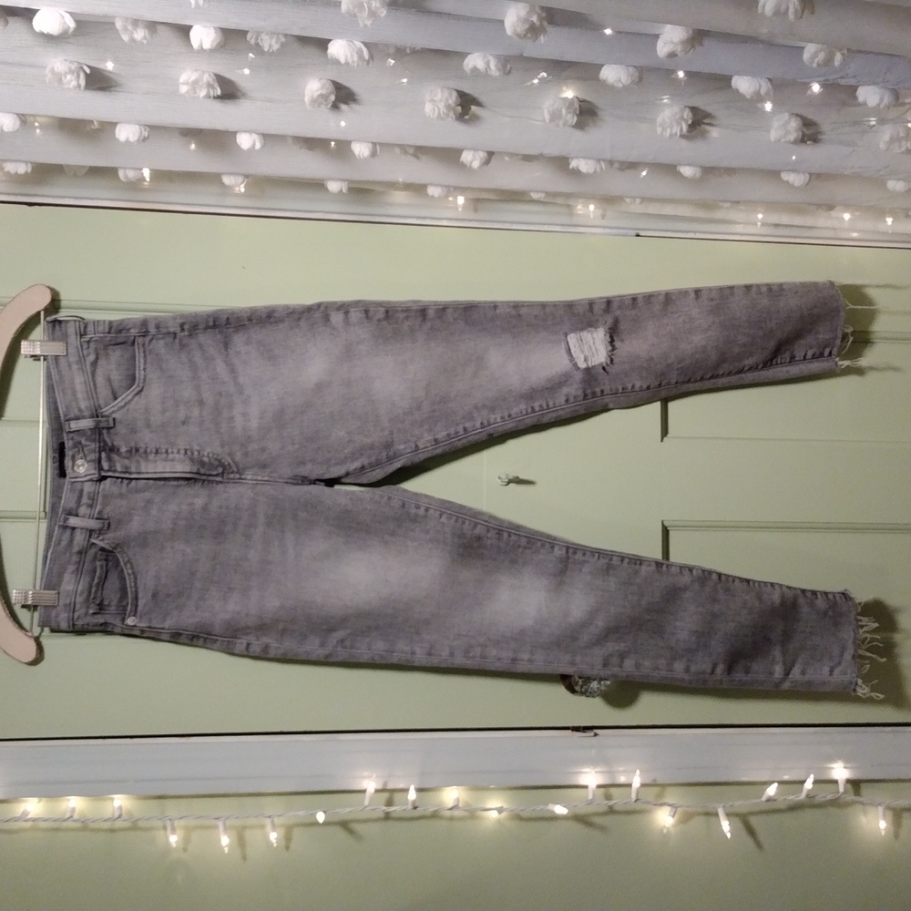 Women's Express 2R grey wash High Rise Skinny Hyper Stretch jeans